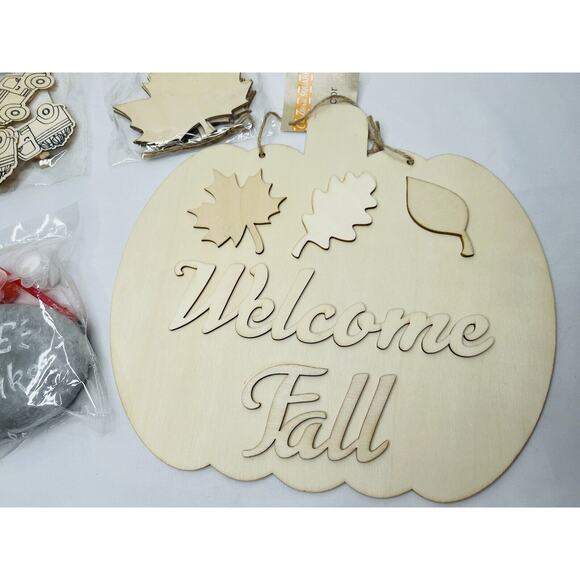 Happy Thanksgiving Harvest Wooden Slices DIY Arts & Crafts Kit Blank Cutouts - Picture 7 of 8